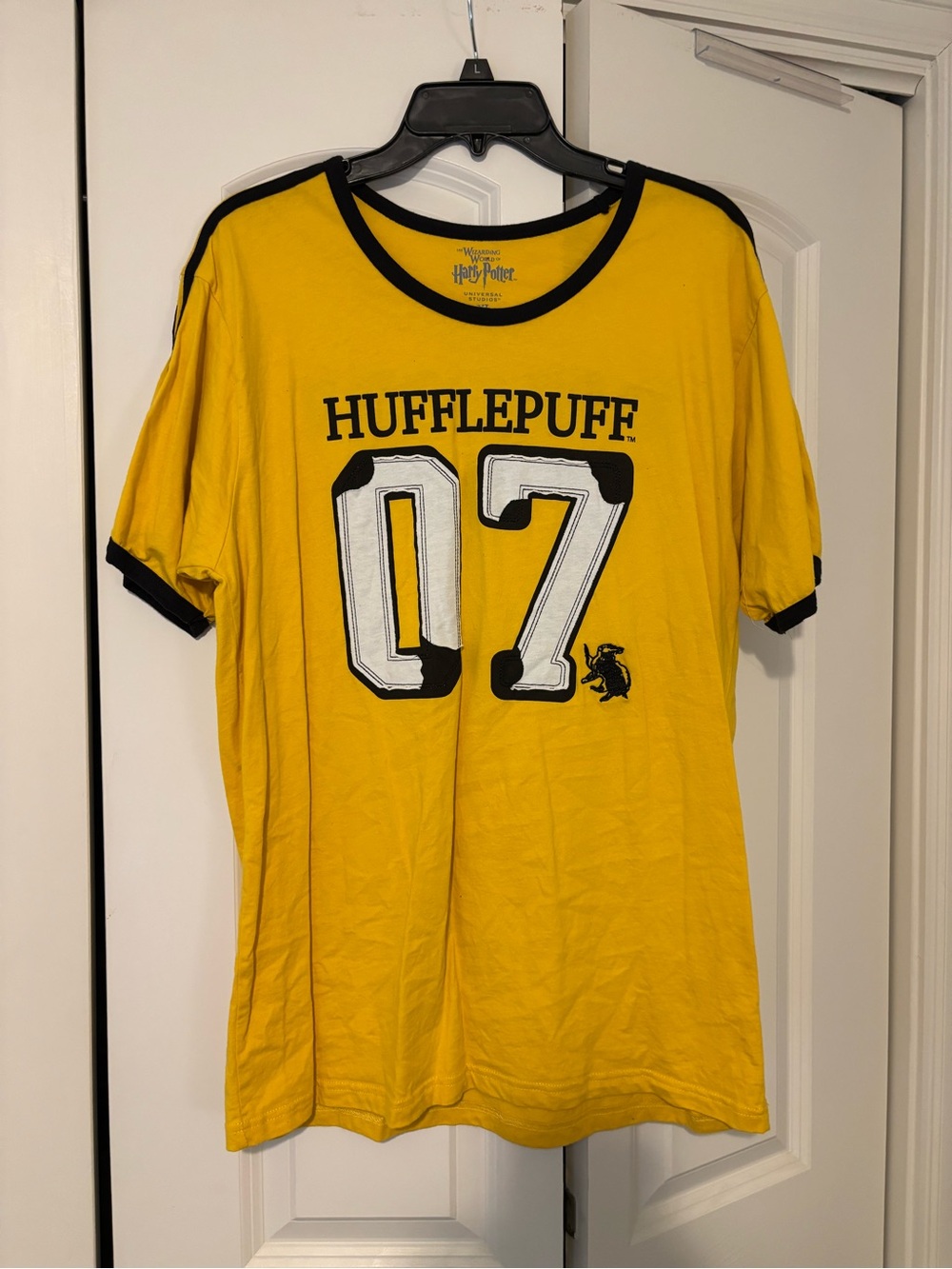 Universal Orlando Wizarding World of Harry Potter Hufflepuff Tee with Black Trim